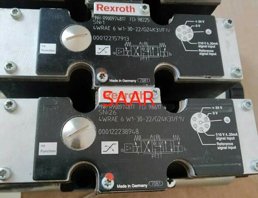 Válvula direccional proporcional de Rexroth R900974817 4WRAE6W1-30-2X/G24K31/F1V 4WRAE6W1-30-22/G24K31/F1V