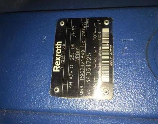 Bomba variable A7VO250DR Type del pistón axial de R902421849 AHA7VO250DR/63R-VPB02 Rexroth