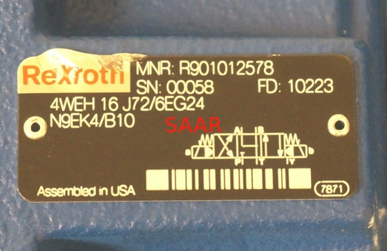 Rexroth R901012578 4 WEH 16 J 7 X/6 EG. 24N9EK4/B10 4 WEH 16 J válvula direccional del carrete 72/6 EG. 24N9EK4/B10