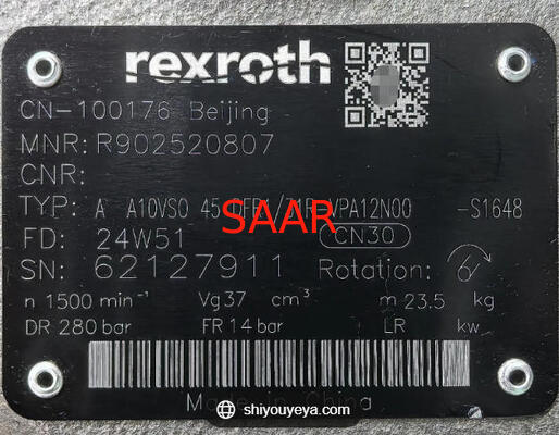 R902520807, AA10VS045DFR1/31R-VPA12N00-S1648 Bombas variables de pistón axial de la serie Rexroth A10VSO